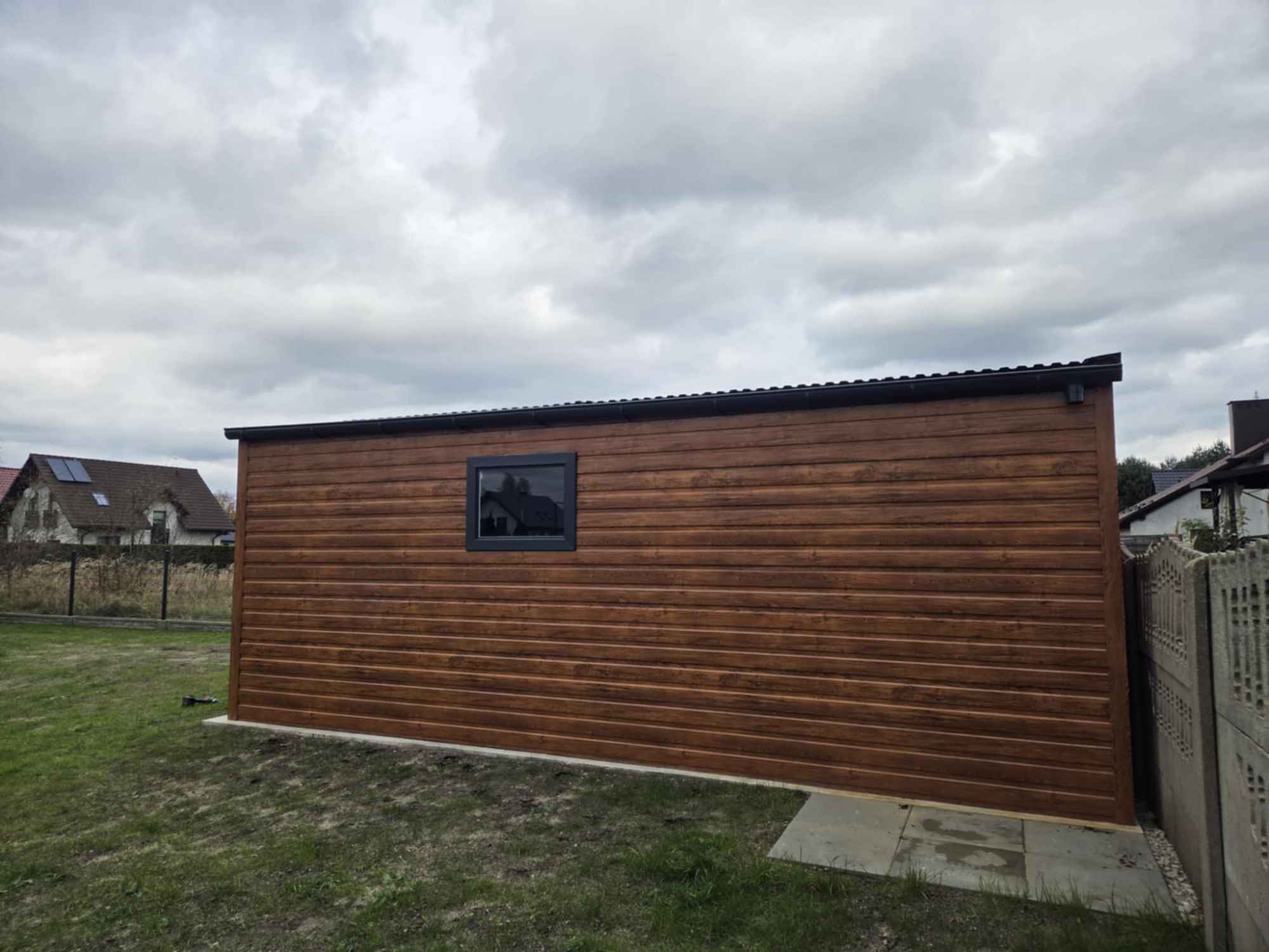 Garaż Blaszany Premium 5.5x6m spad na prawo złoty dąb + ciemny grafit Radom - zdjęcie 3