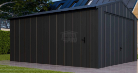 Garaż blaszany 4x5m brama uchylna drzwi blacha na rąbek dach GP636 Kalisz - zdjęcie 6