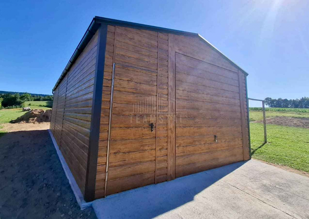 Garaż blaszany 5x6m - brama uchylna drzwi 2x okno rynny dach TS1177 Kołobrzeg - zdjęcie 3