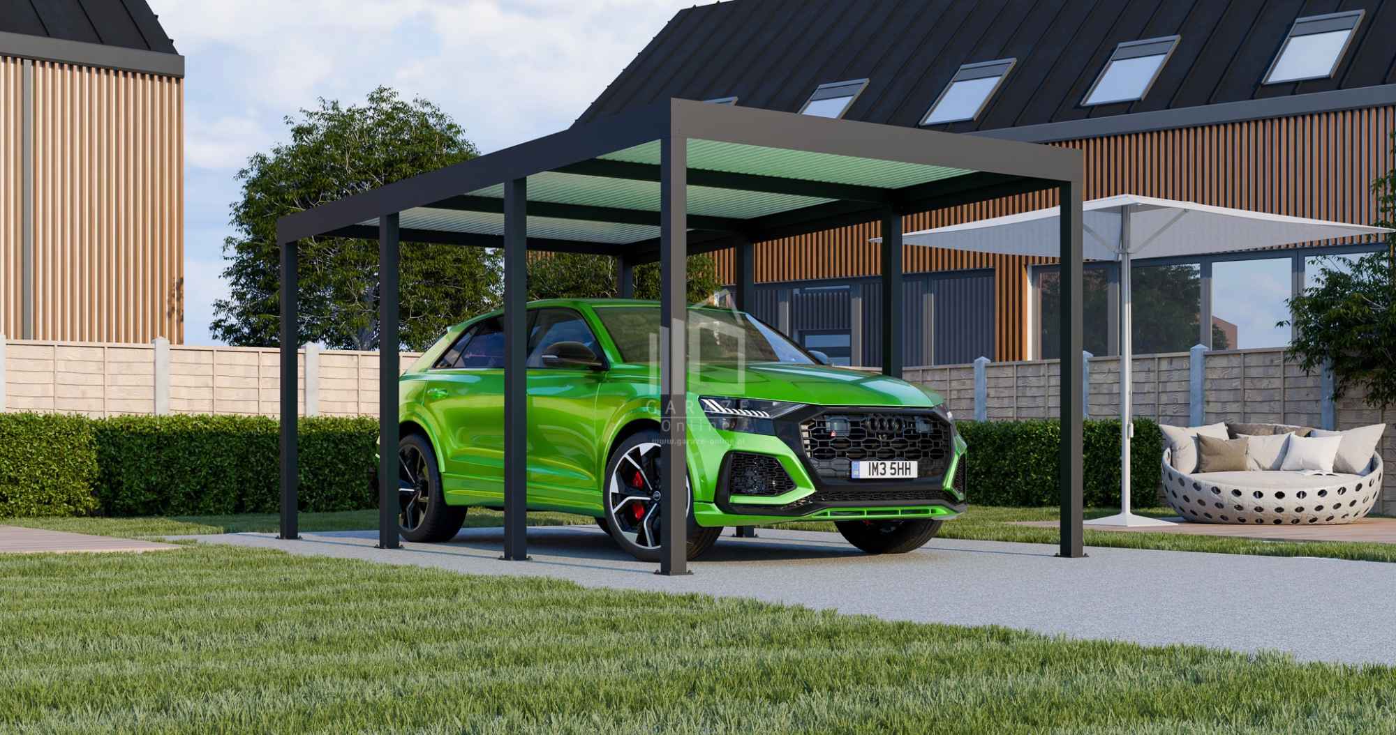 CarPort PREMIUM - Wiata samochodowa 3x5 Antracyt - ID955 Rybnik - zdjęcie 6