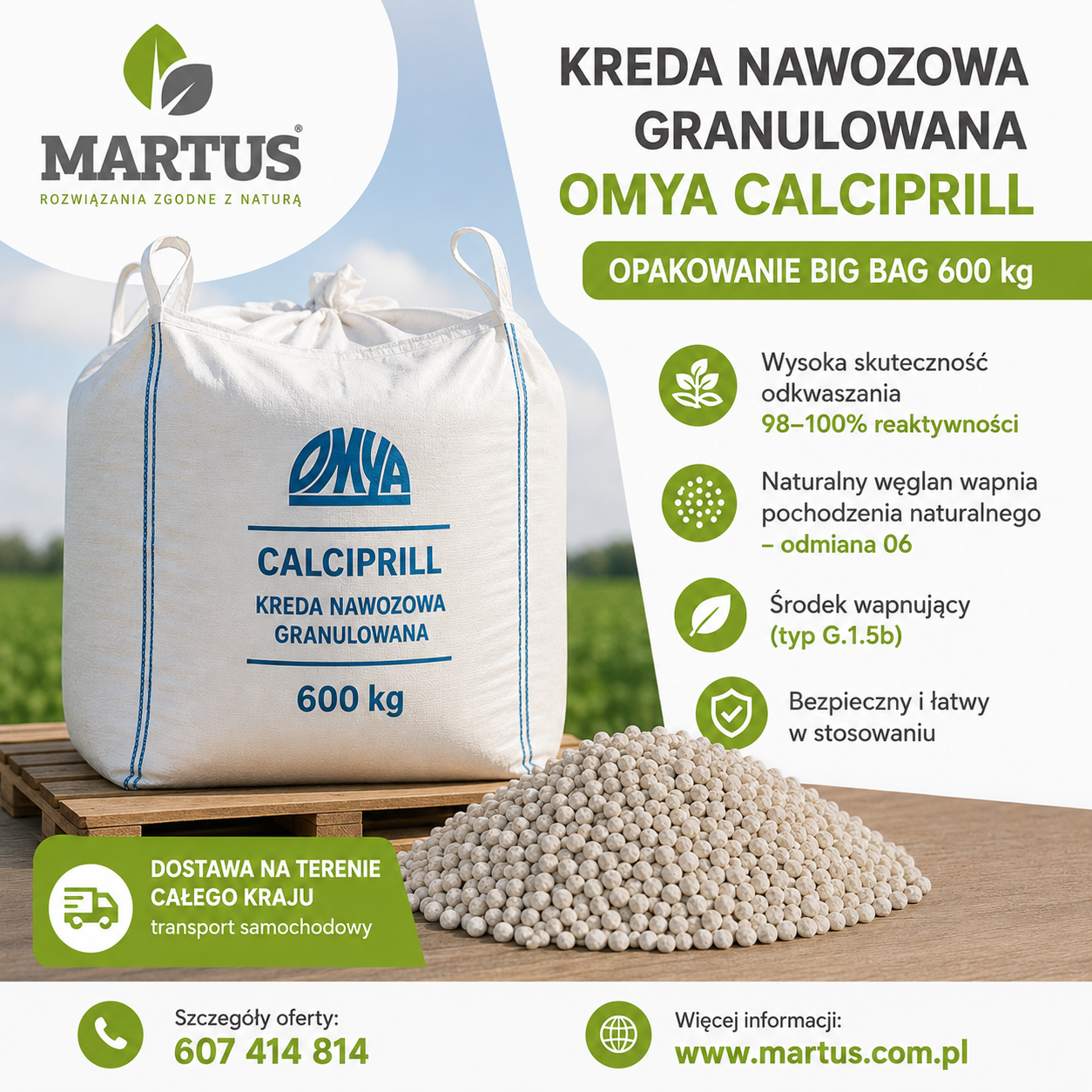 KREDA NAWOZOWA GRANULOWANA OMYA CALCIPRILL Opole Lubelskie - zdjęcie 1