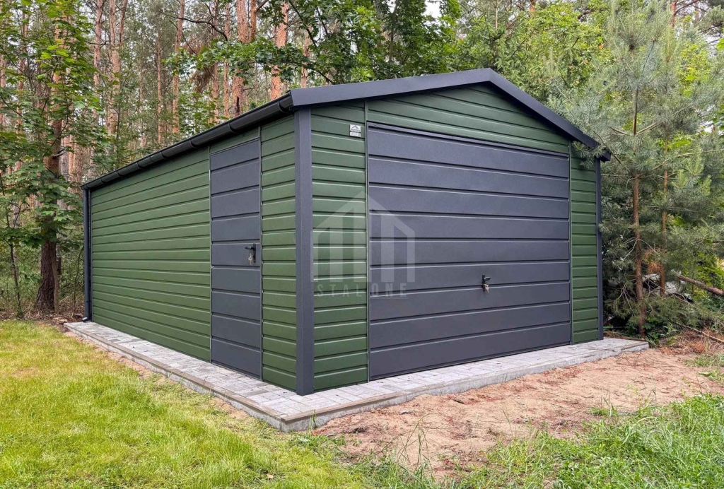 Garaż blaszany 5x6 m brama uchylna drzwi  dach rynny SO212 Żary - zdjęcie 4