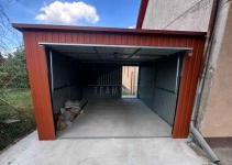 Garaż blaszany 4x5 m - brama dwuskrzydłowa wiśnia dach  TS1301 Biała Podlaska - zdjęcie 4