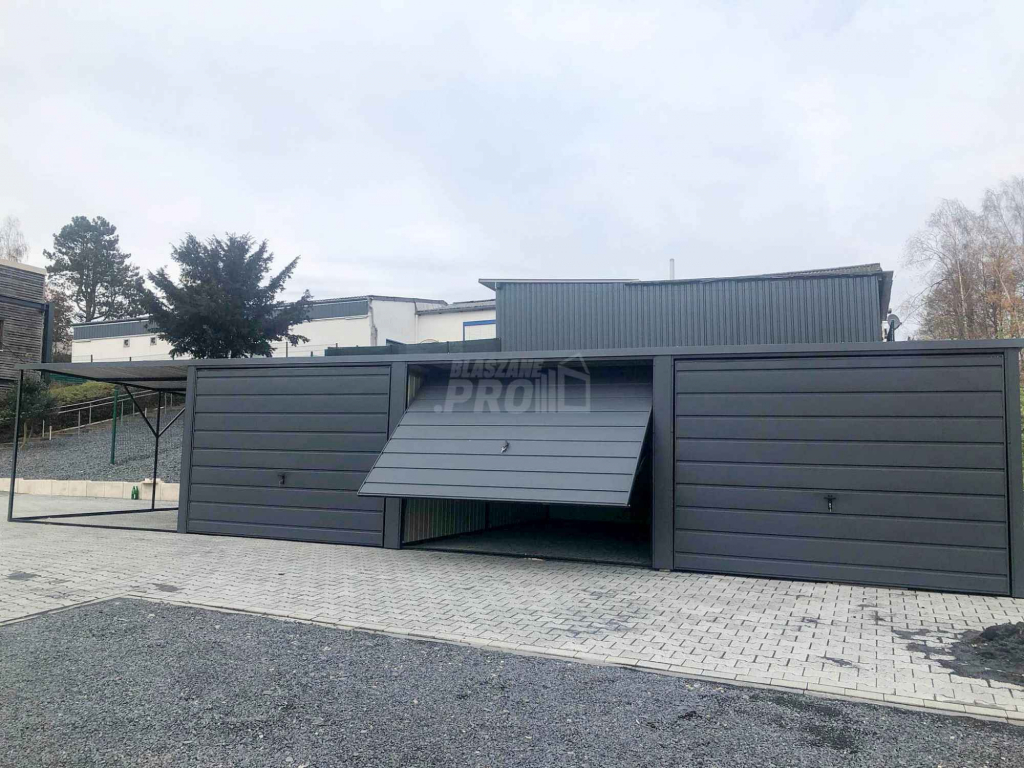 Garaż blaszany 9x6 + wiata 3x6 3x Brama uchylna spad w tył  GP162 Nowy Sącz - zdjęcie 5