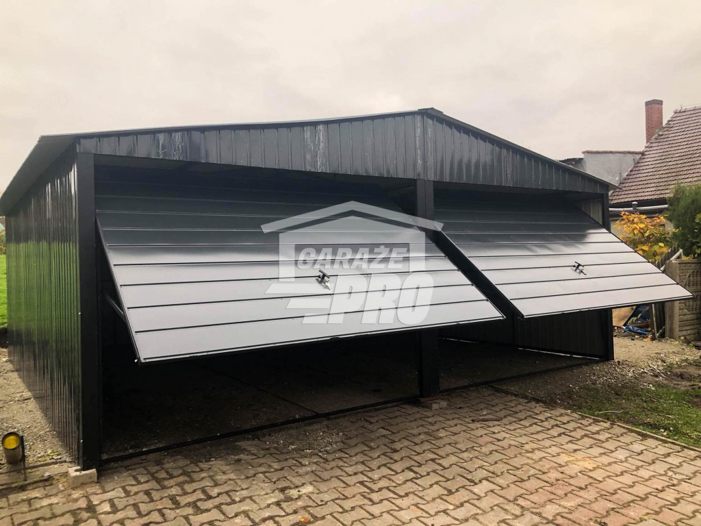 Garaż blaszany 6x6 Czarny Dach dwuspadowy - wolnostojący GP149 Zabagnie - zdjęcie 2
