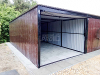 Garaż blaszany 18x5 Brama uchylna Ciemny brąz  Dach spad w tył GP166 Koszalin - zdjęcie 5