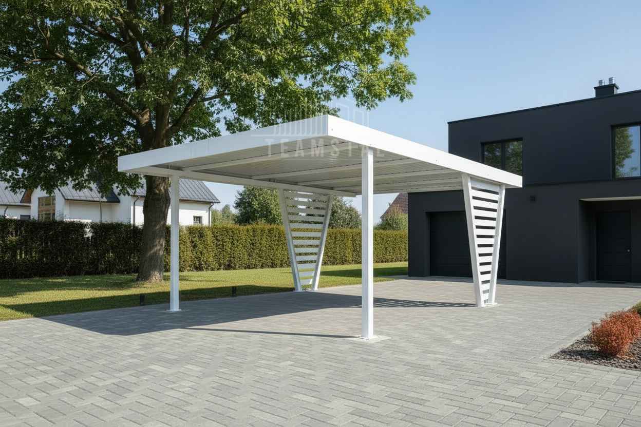 Carport V PREMIUM 4x4,8m Wypełnienie panelami Wiata samochodowa TS1268 Śródmieście - zdjęcie 3