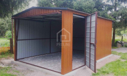 Garaż blaszany 3x5 Brama uchylna - drzwi  -  dach dwuspadowy PLG121 Grunwald - zdjęcie 2