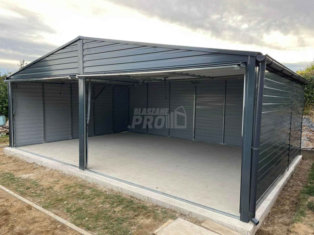 Garaż blaszany 6x5 2x Brama uchylna drzwi rynny Dach spad w tył GP242 Kościerzyna - zdjęcie 5