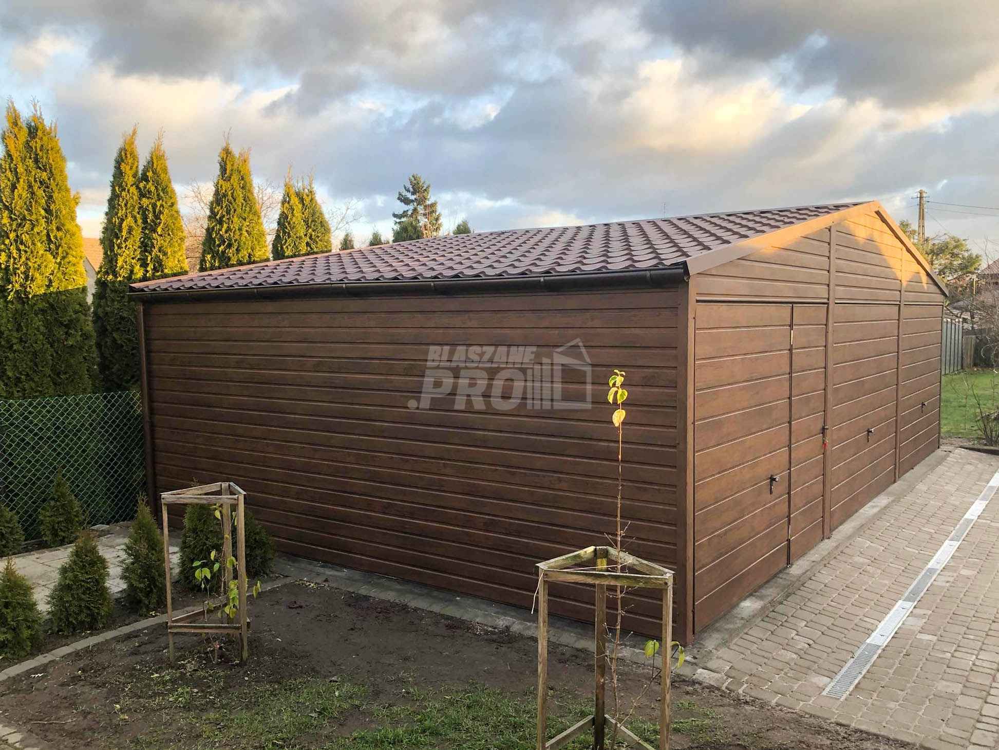 Garaż blaszany 9x6 3x Brama drzwi drewnopodony  Dach dwuspadowy GP143 Morąg - zdjęcie 5