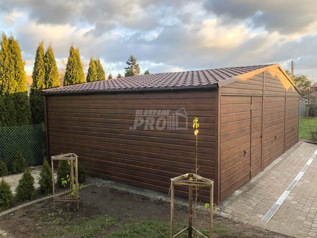 Garaż blaszany 9x6 3x Brama drzwi drewnopodony  Dach dwuspadowy GP143 Morąg - zdjęcie 5