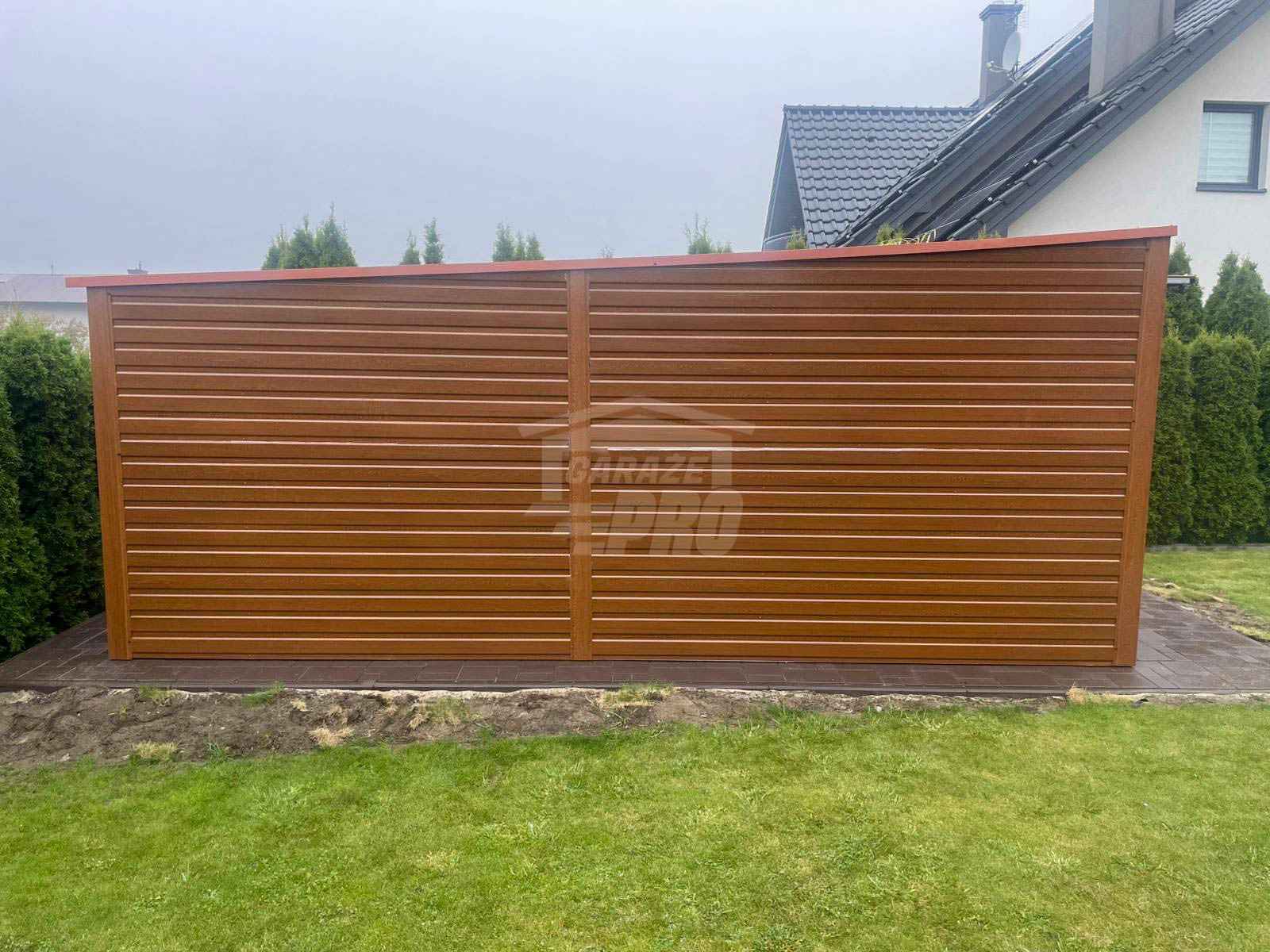 Garaż blaszany 3,5x6m brama drewnopodobny -  dach   GP672 Iława - zdjęcie 4