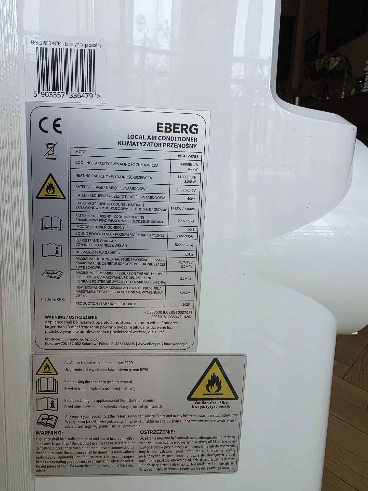 Klimatyzator Eberg VIGO V47E1 Mokotów - zdjęcie 4