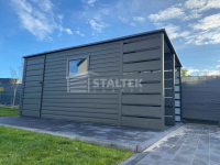 Schowek - Domek ogrodowy 3,8x2,5m + wiata 1,2m drzwi okno dach ST149 Płock - zdjęcie 4