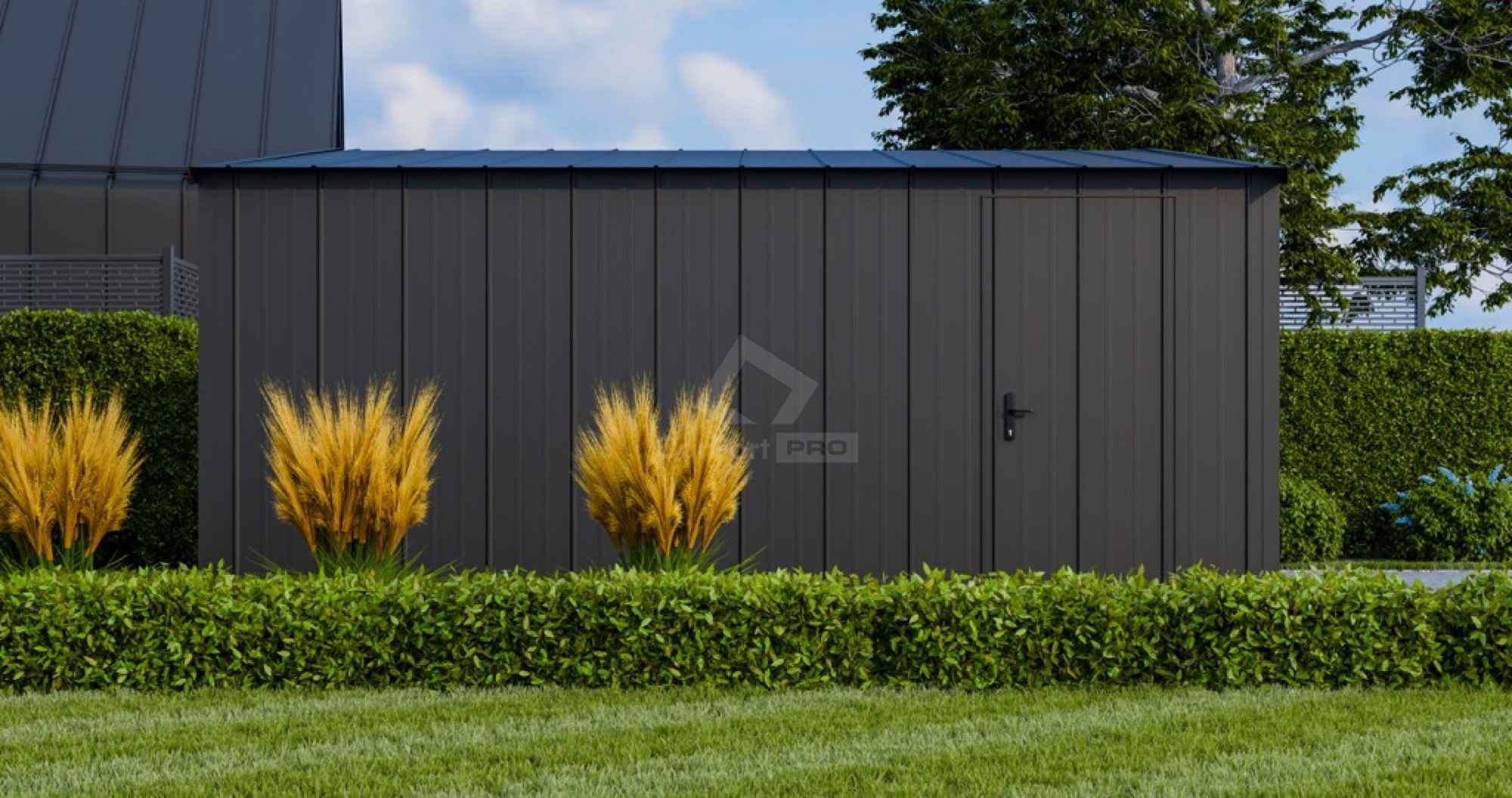 Garaż blaszany 5x4 brama segmentowa drzwi blacha na rąbek dach CP1 Dąbrowa Górnicza - zdjęcie 5