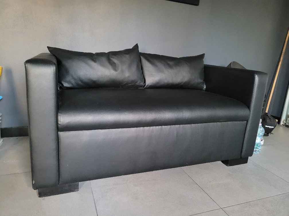 *** Czarna Sofa dwuosobowa *** tel. 691294025 Pabianice - zdjęcie 2