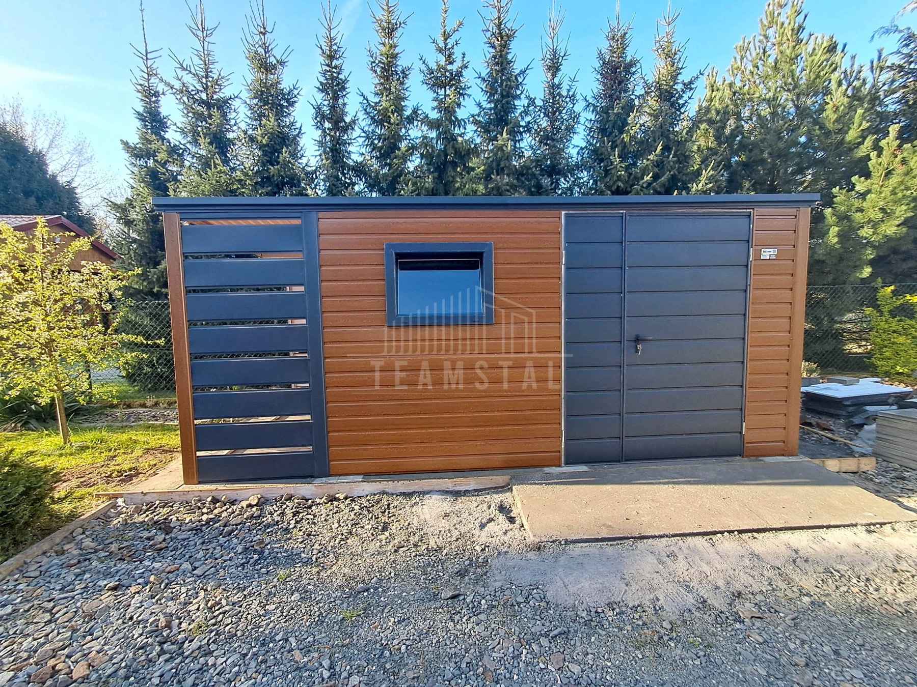 Schowek - domek ogrodowy 4x2,5m + wiata 1m brama okno dach TS1102 Grudziądz - zdjęcie 3