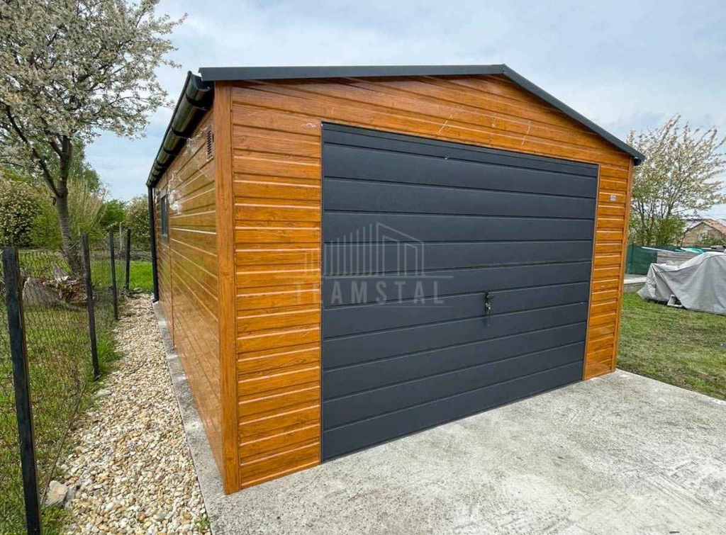 Garaż blaszany 5x6m brama uchylna drzwi okno  dach rynny TS1314 Łańcut - zdjęcie 6