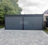 Garaż blaszany 6x5  Brama uchylna x2  antracyt spad w tył  GP124 Nysa - zdjęcie 2