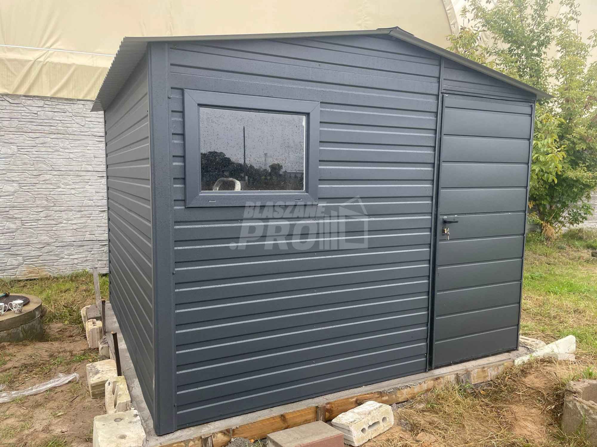 Domek Ogrodowy 3x3 Drzwi Okno Dach dwuspadowy Antracyt GP228 Września - zdjęcie 2