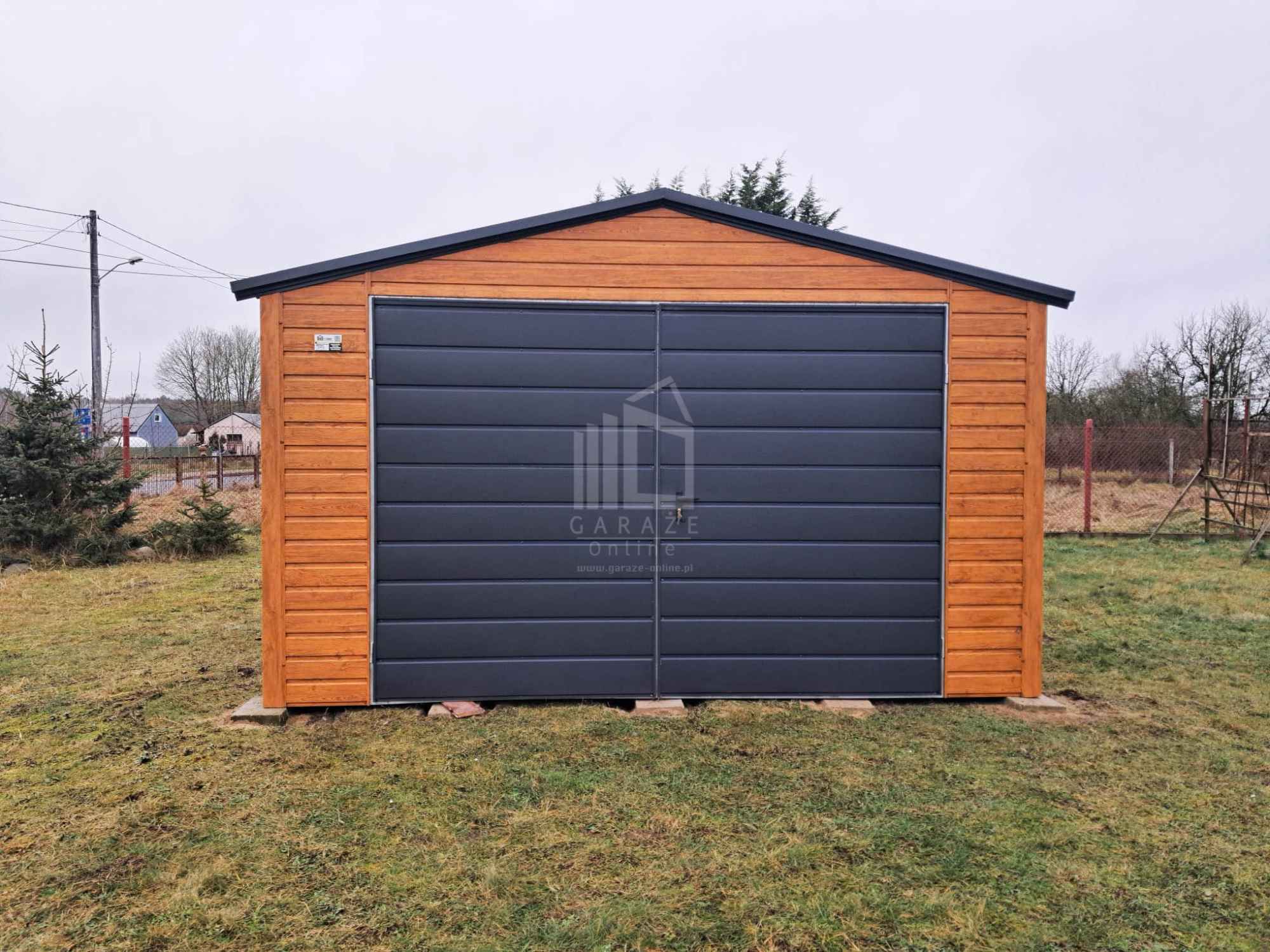 Garaż blaszany 4x5m - brama dwuskrzydłowa okno dach dwuspadowy ID981 Łańcut - zdjęcie 3