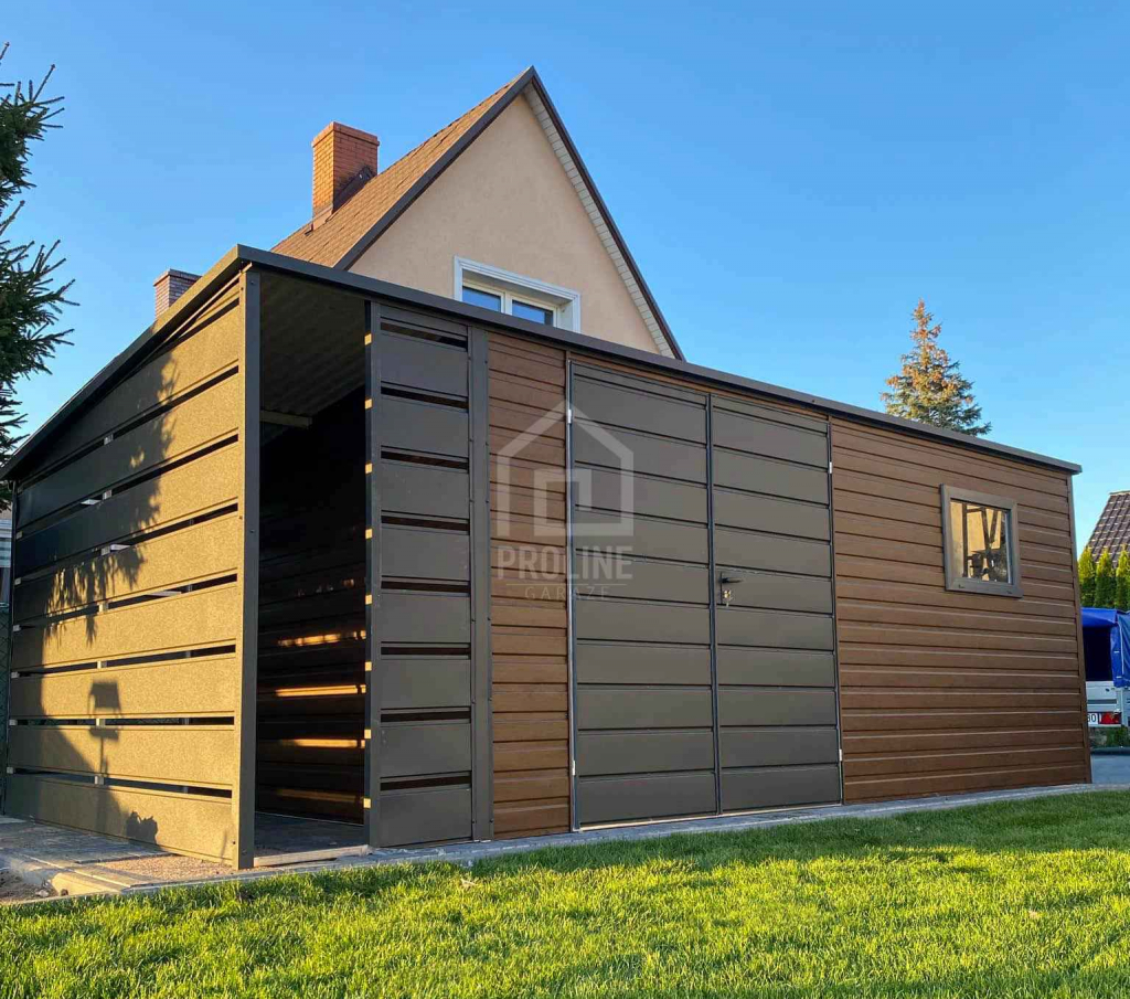 Schowek domek ogrodowy 6x3 + wiata 1m brama  okno dach w tył PLG106 Białystok - zdjęcie 2