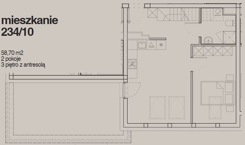 58,7 m2 mieszkanie + 15 m2 TARAS Wrocław - zdjęcie 5