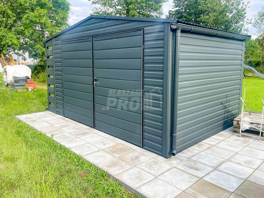 Domek ogrodowy 4x2,5m + Wiata 0,5m - Brama dwuskrzydłowa Rynny GP385 Katowice - zdjęcie 6