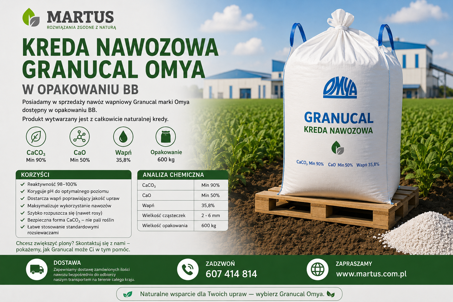 Kreda nawozowa Granucal Omya w opakowaniu BB Morawica - zdjęcie 1
