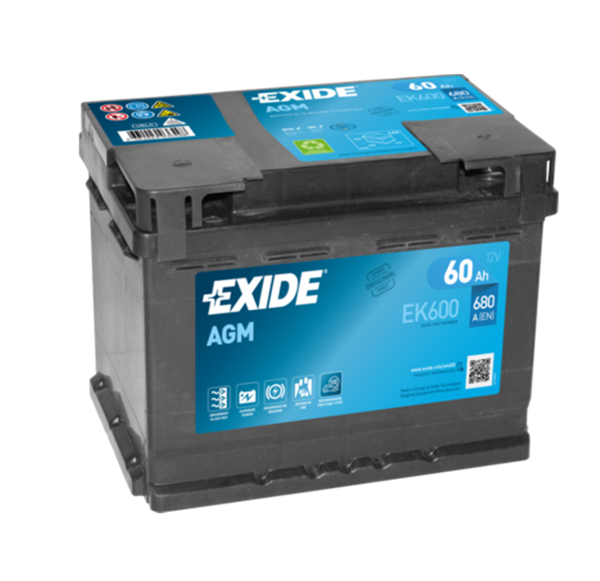 Akumulator 60Ah 680A EXIDE AGM START/STOP EK600 Ostrów Wielkopolski - zdjęcie 1