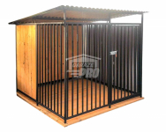 Kojec dla psów 2x2m - ściany zabudowane drewnem  GP393