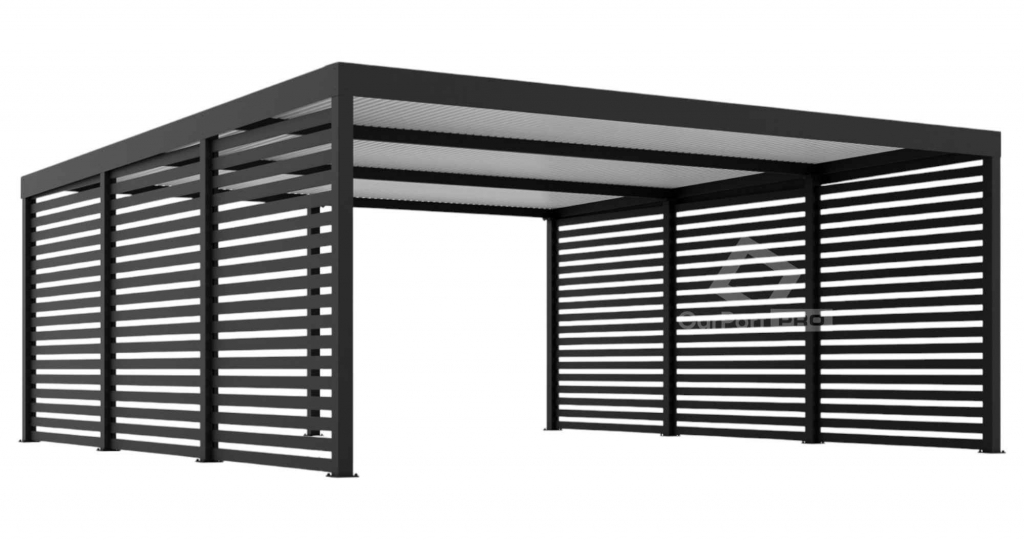 CarPort PREMIUM - wiata samochodowa 6x5,7 - antracyt - zabudowa  CP110 Iława - zdjęcie 1