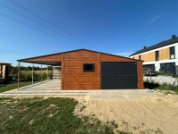 Garaż jednostanowiskowy 8.5×5 m z Wiatą Dach dwuspadowy, Drewnopodobny Bemowo - zdjęcie 3