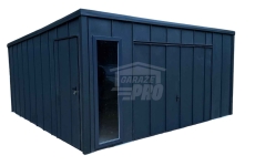 Garaż blaszany 5x5 m brama drzwi okno blacha na rąbek dach GP742