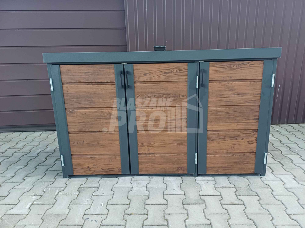 Zabudowa koszy na śmieci wiata śmietnikowa 177x65x110 cm 3x120L GP336 Elbląg - zdjęcie 5