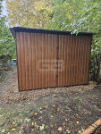 Garaż blaszany 3x4 m - wolnostojący brama uchylna ciemny brąz  GB134 Konin - zdjęcie 2