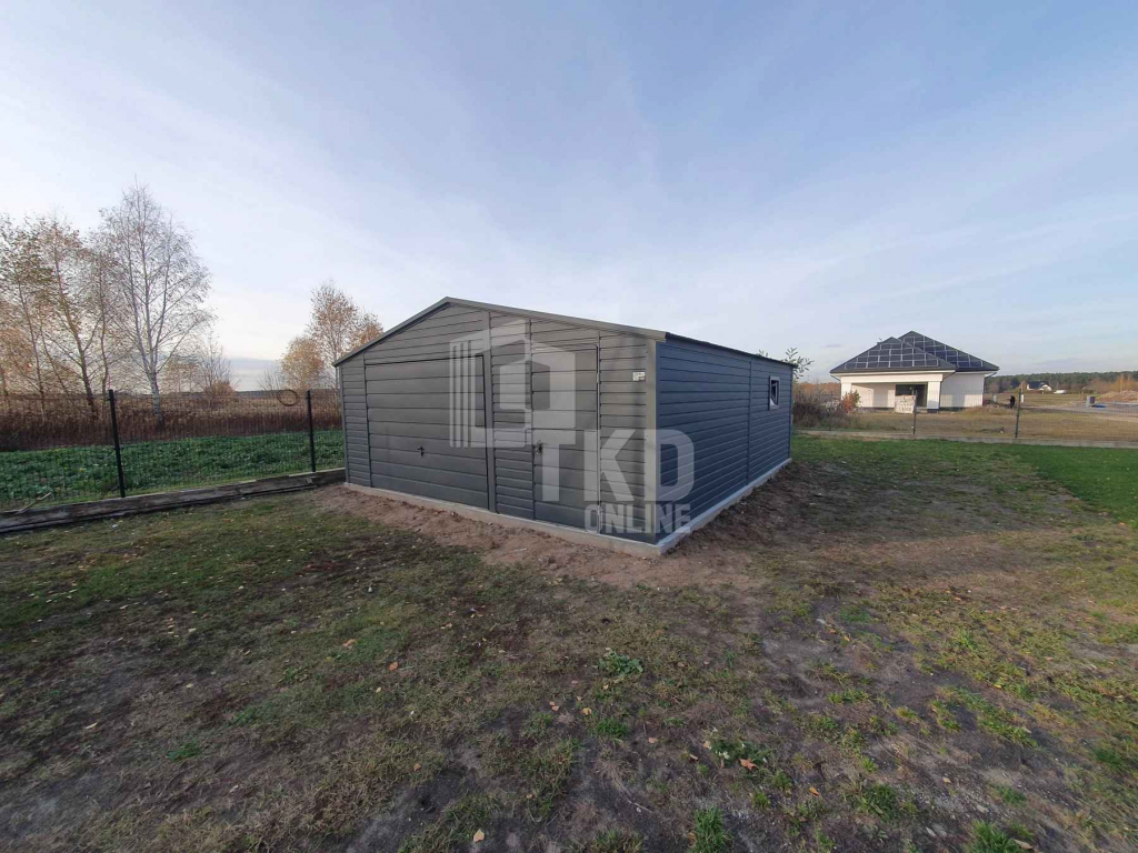 Garaż Blaszany 6x6 Brama - okno - Antracyt - dach dwuspadowy TKD101 Radom - zdjęcie 4