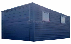 Garaż blaszany 3,5x5m - brama uchylna - 2x okno  dach ST239