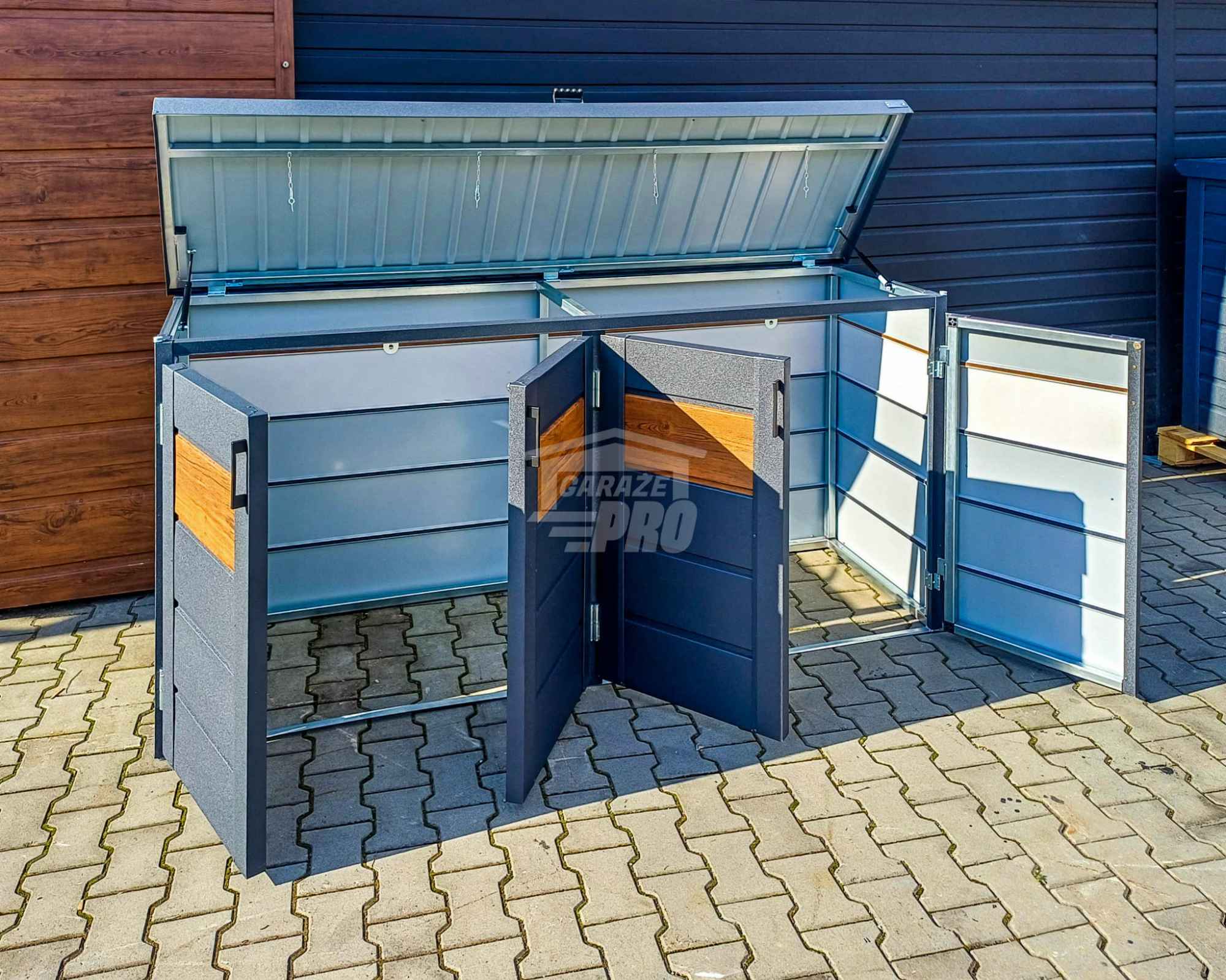 Zabudowa koszy na śmieci wiata obudowa 235x65x110 cm 4x120L GP515 Radom - zdjęcie 5