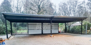 Wiata samochodowa 8x6m częściowa zabudowa + rynna GP167 Jarocin - zdjęcie 2