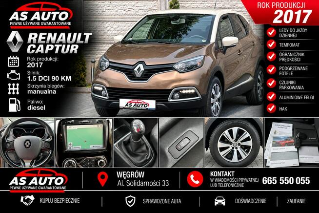 Renault Captur 1,5dCi 90KM Navi/Led/Pod.Fotele/Tempomat/Alu/Hak Węgrów - zdjęcie 1