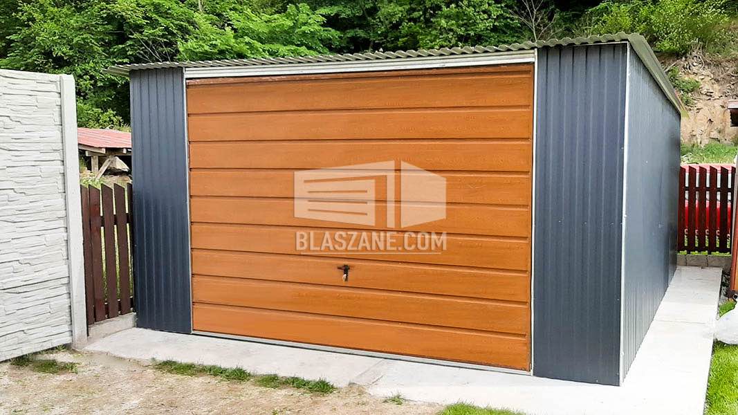 Garaż Blaszany 4x5 - Brama - Antracyt - Złoty Dąb - Spad w Tył BL100 Niepołomice - zdjęcie 3