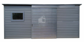 Schowek - domek ogrodowy PREMIUM 4x2m drzwi przesuwne okno dach ID1085