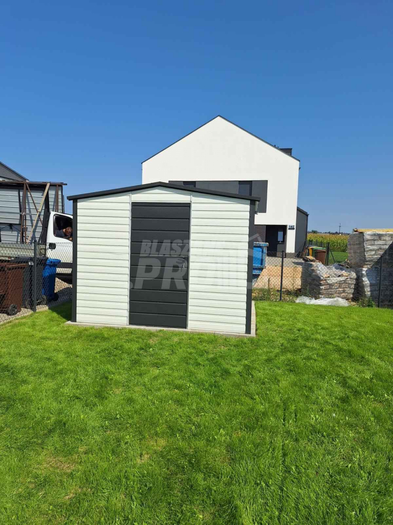 Schowek  Domek ogrodowy  3x3m antracyt - biały - dach dwuspadowy GP456 Bełchatów - zdjęcie 3