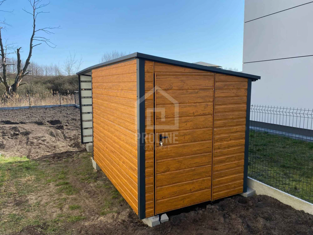 Schowek - Domek Ogrodowy 3x2m + wiata 3m Drzwi  dach spad w tył PLG131 Lublin - zdjęcie 3