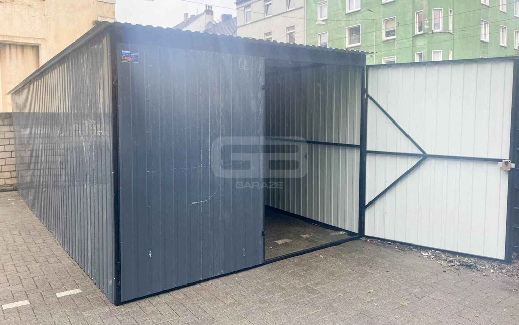Garaż blaszany 3x7 brama dwuskrzydłowa - antracyt - Dach  GB156 Nowy Sącz - zdjęcie 5