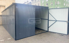 Garaż blaszany 3x7 brama dwuskrzydłowa - antracyt - Dach  GB156 Nowy Sącz - zdjęcie 5