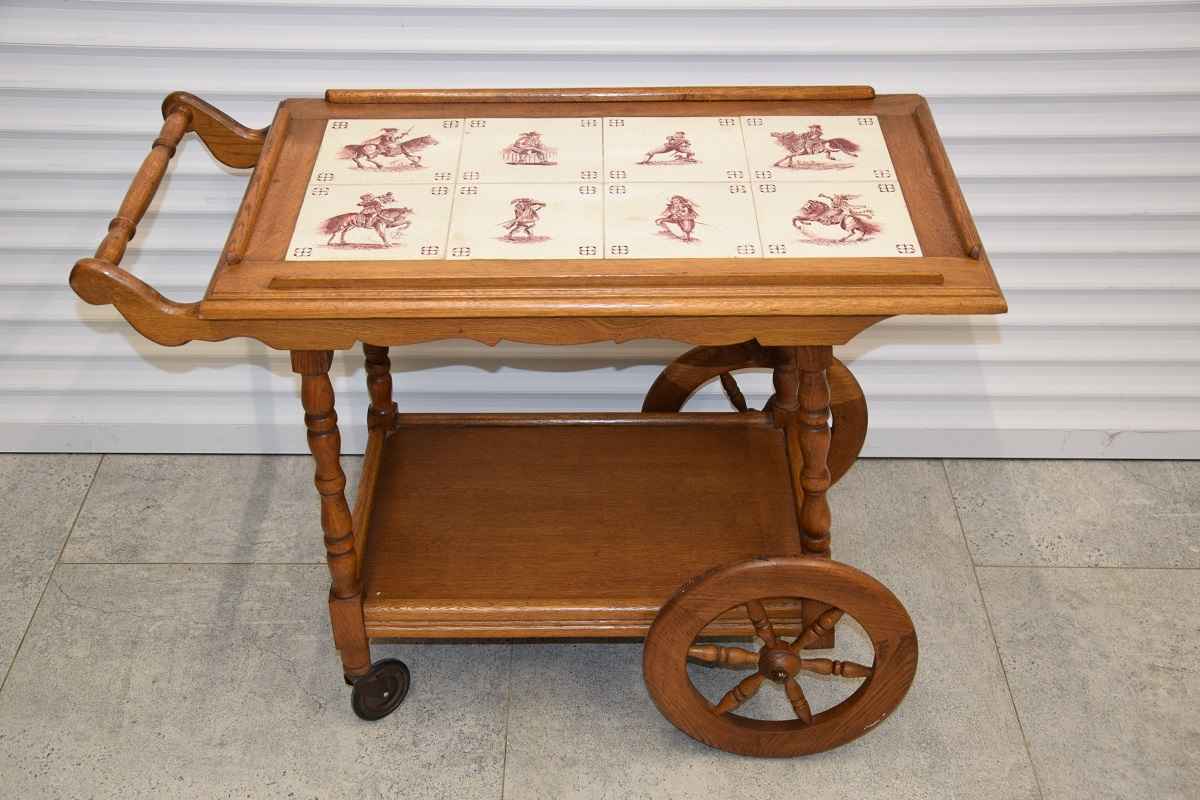 barek - stolik dębowy na kółkach - super stan Olsztyn - zdjęcie 1