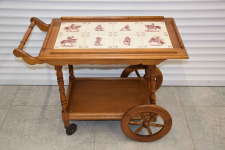 barek - stolik dębowy na kółkach - super stan