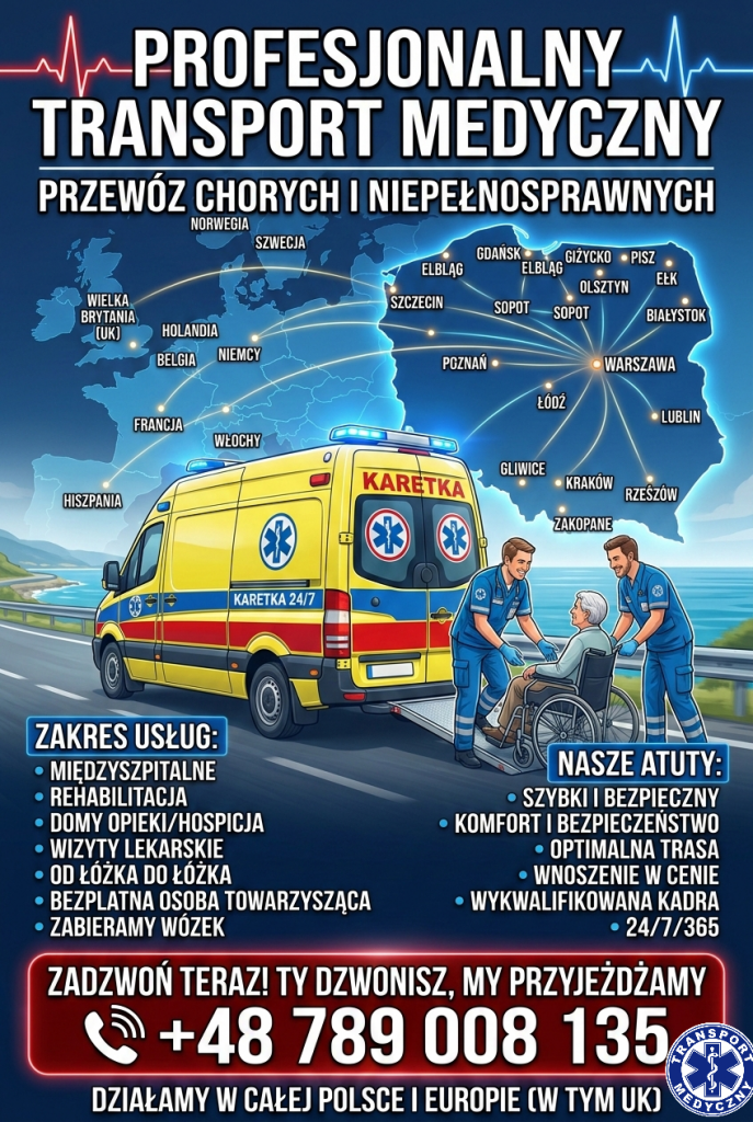 Transport medyczny Sanitarny KARETKA AMBULANS Giżycko 24h Giżycko - zdjęcie 1